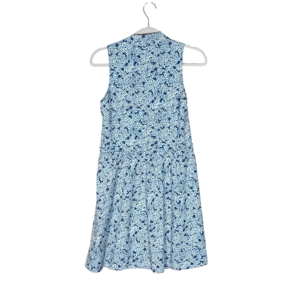 Tuckernuck Royal Shirt Dress Blue Hydrangea Size XS Sleeveless A-Line - Picture 4 of 6